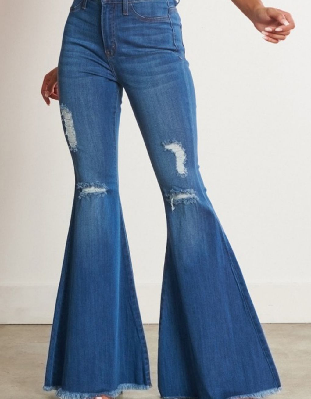 Extreme Flare Distressed Bell Bottoms – Lucy Lu's